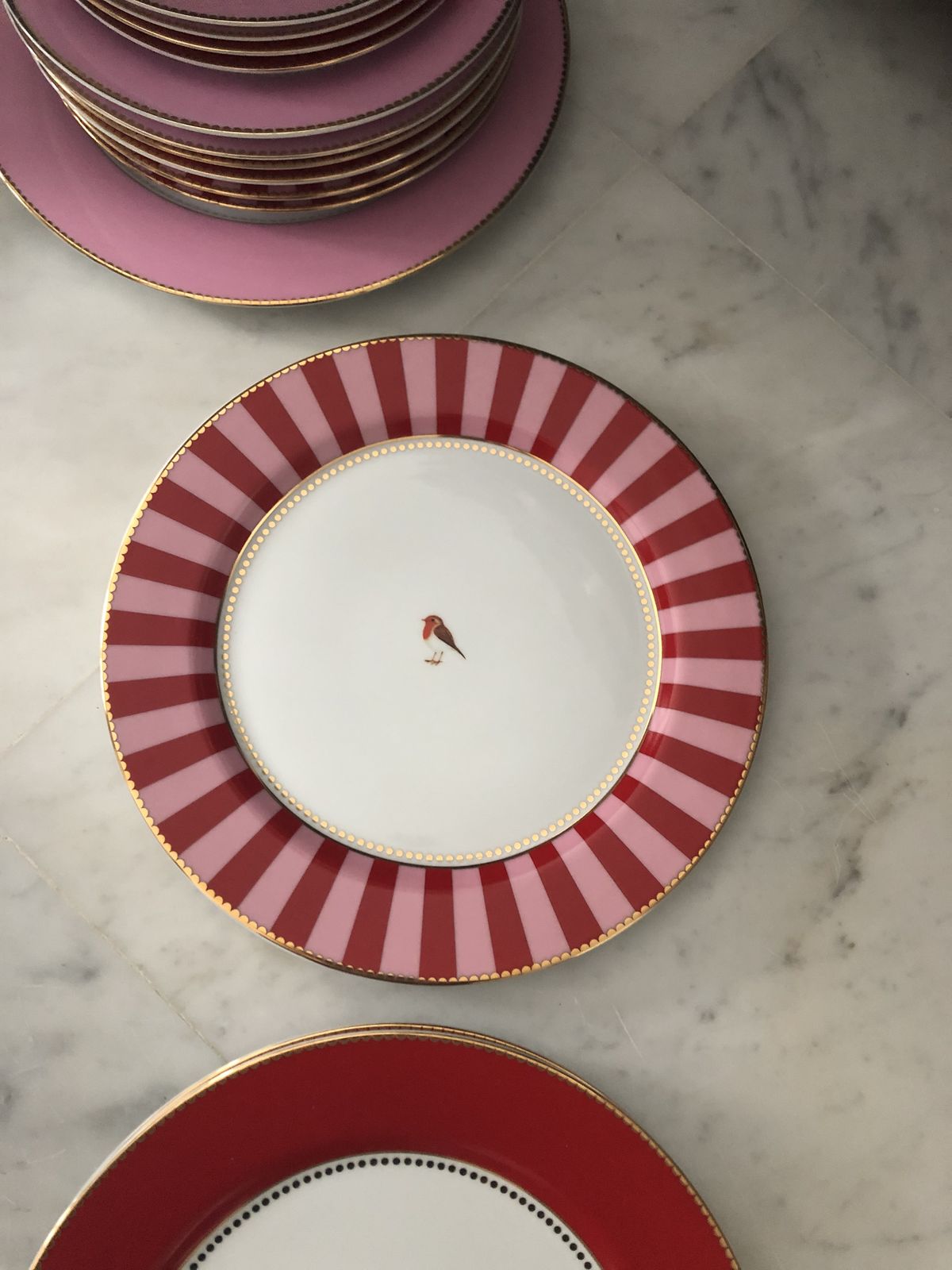 Close view of textured ceramics and tableware details