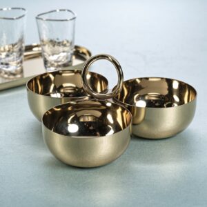 Polished Gold Cocktail Condiment Bowl Set