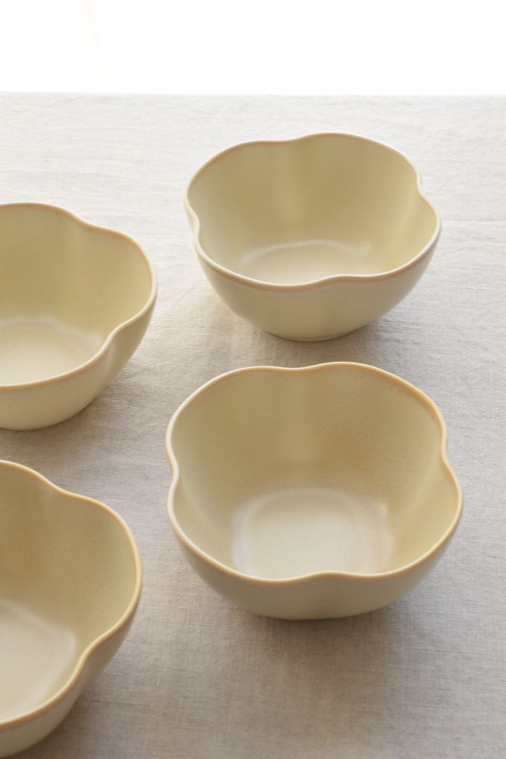 Everyday bowls arranged for serving